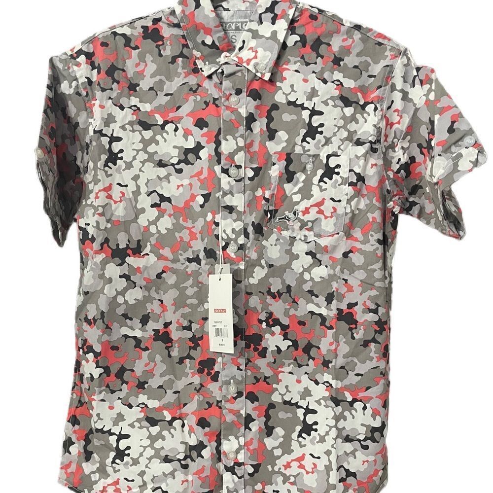 Staple Mens Pigeon Button-down Collared Camo Short sleeved shirt